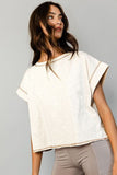 Bree Cream Open Back Tee