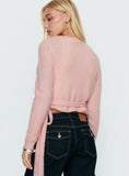 Tonee Wrap Knit Cardigan Pink
