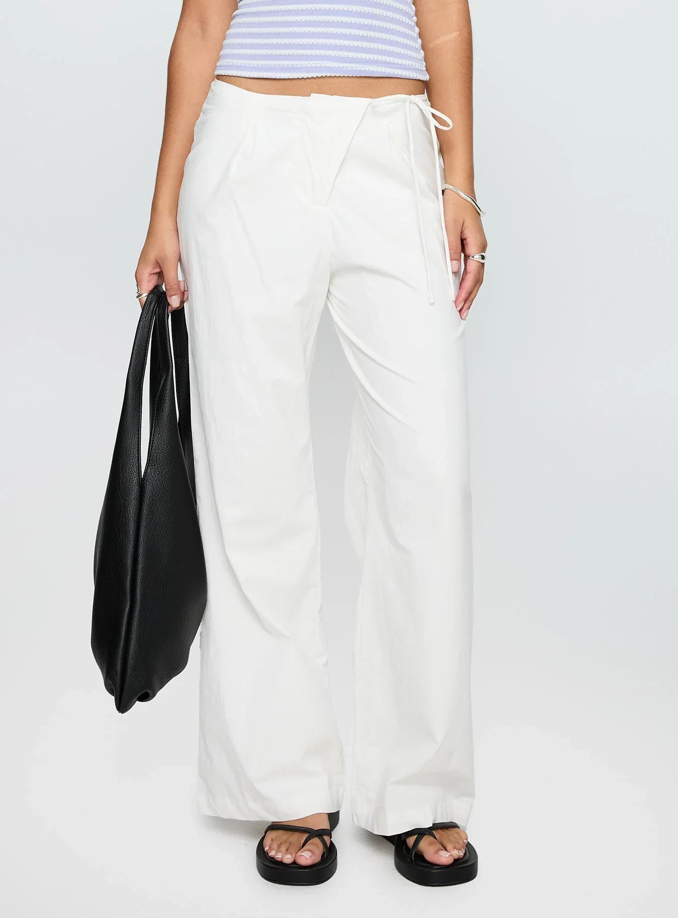 Leyah Tie Side Pants White