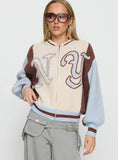 Brandyce Graphic Knit Jacket Blue / Chocolate