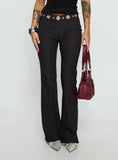 True Grit Eyelet Flare Pants Grey
