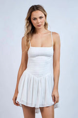 Ainsley White Smocked Cami Mini Dress