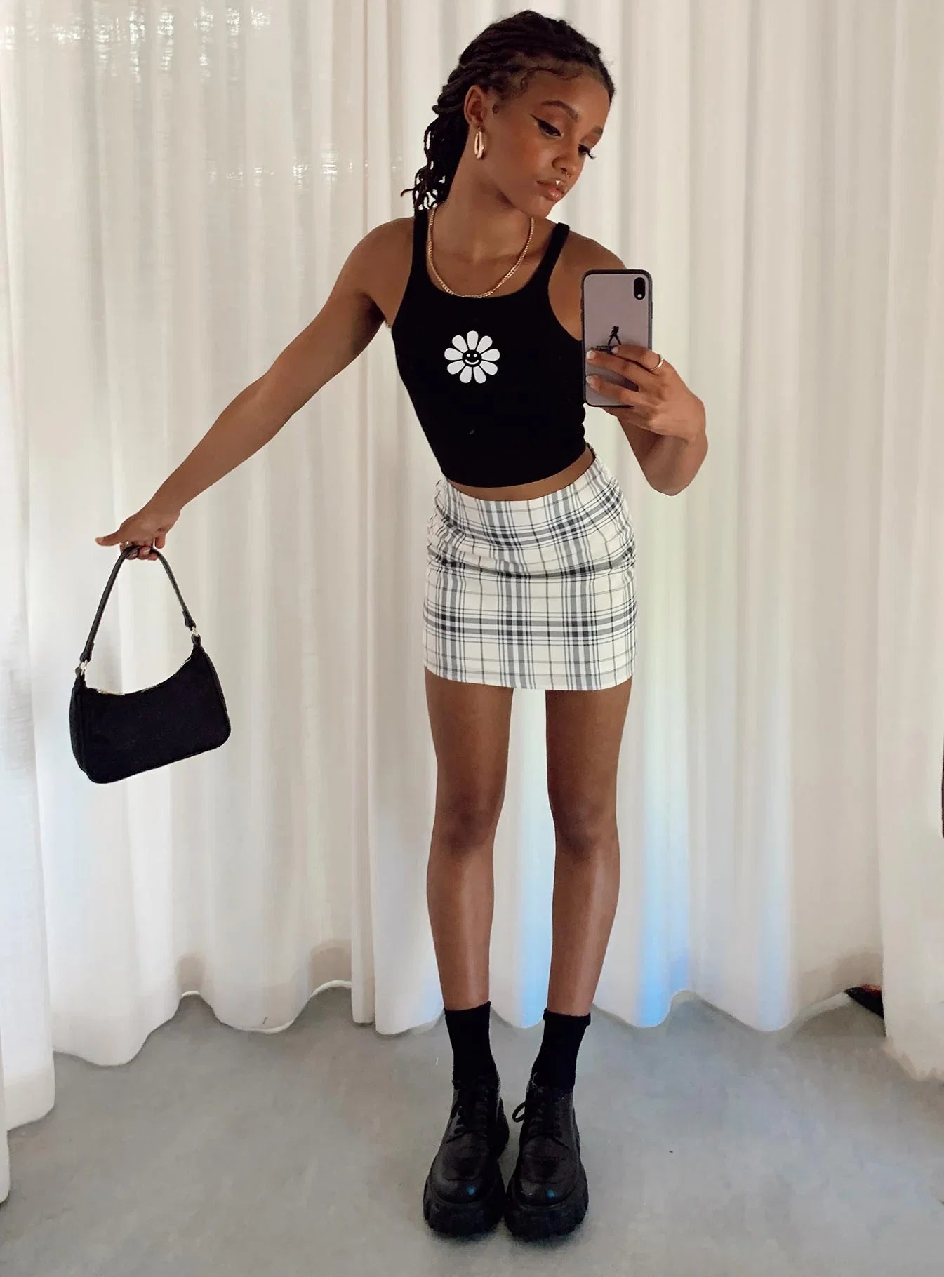 Selby Mini Skirt Yellow Plaid