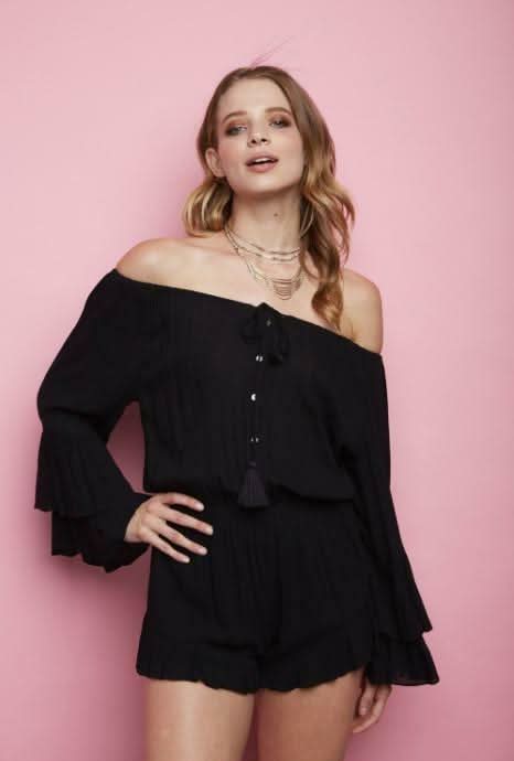Full Moon Black Off The Shoulder Romper