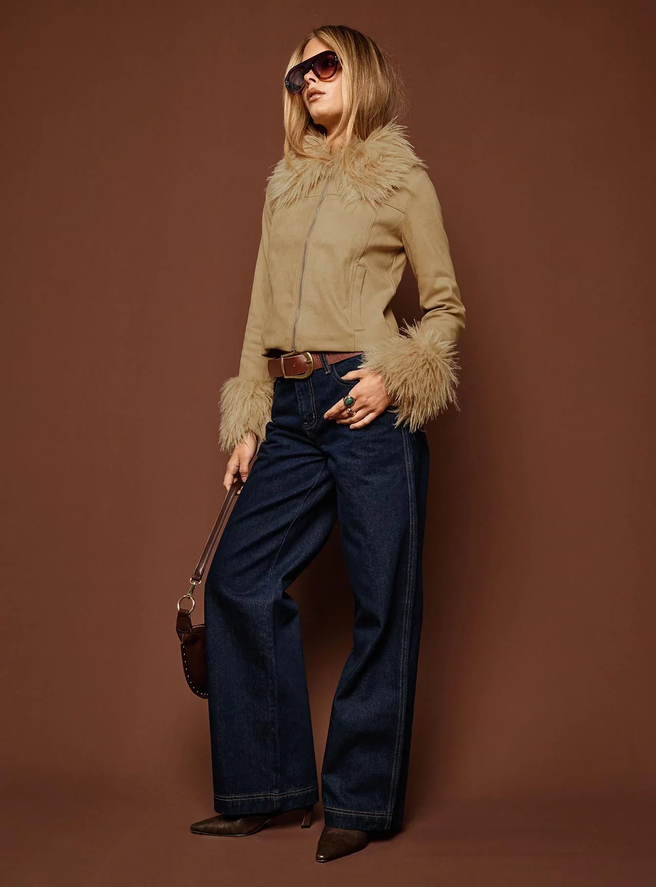 Jankins Mid Rise Baggy Jeans Dark Blue Wash