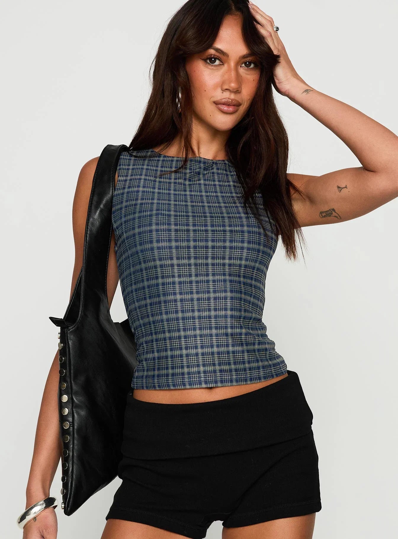Your Main One Top Navy Check