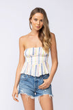 Amelia White Embroidered Strapless Top
