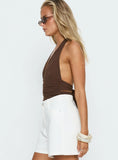Cosmic Crush Ruched Halter Bodysuit Brown