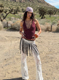 Rosadonna Lace Flare Pants Cream