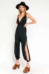 San Remo Black Backless Jumpsuit