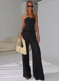 Powdered Sugar Strapless Set Black Polka