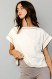 Bree Cream Open Back Tee