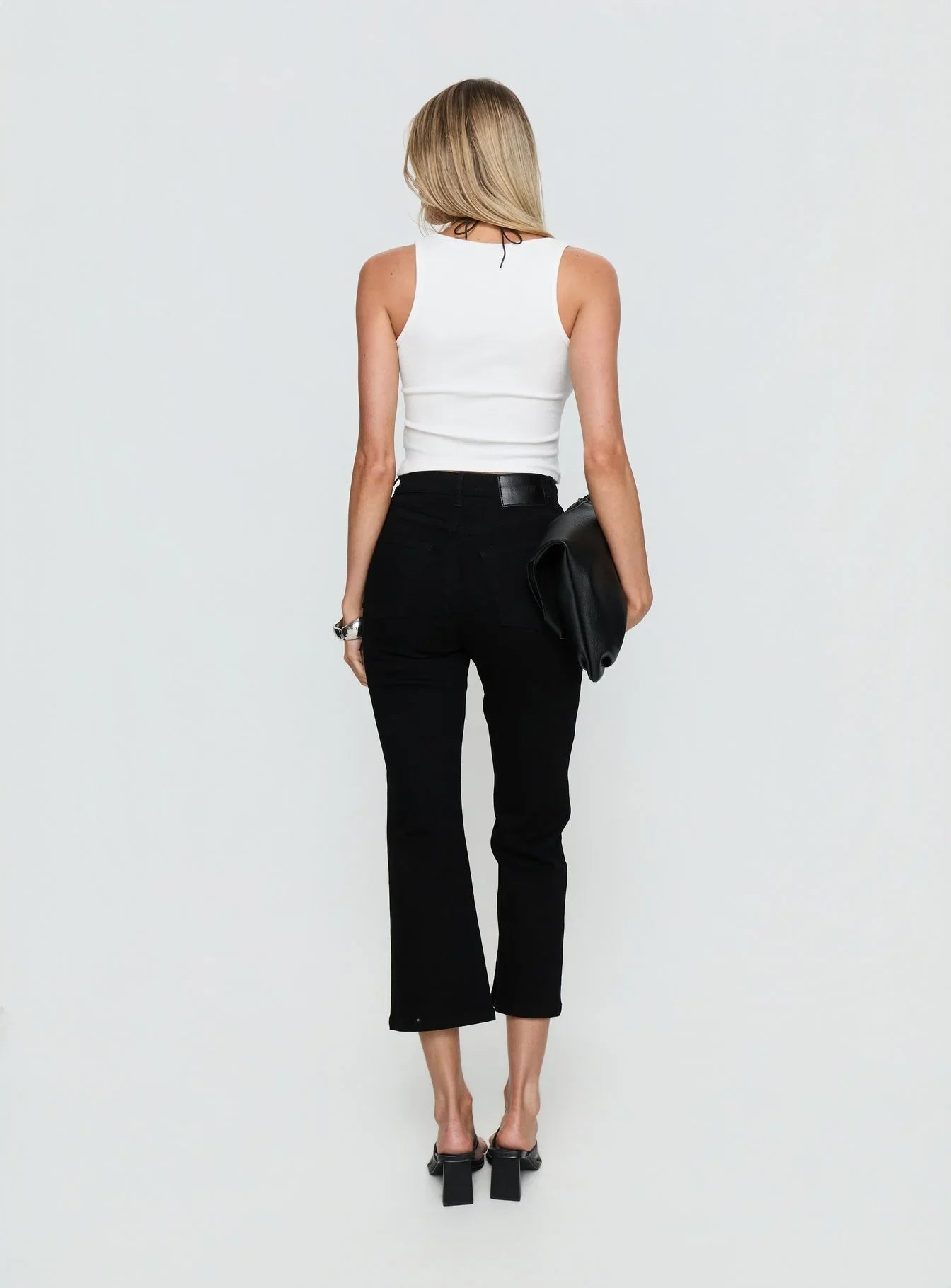Cindee High Rise Cropped Jeans Jet Black