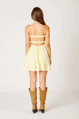 Argie Butter Yellow Strapless Romper