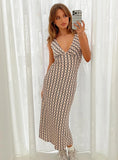 Nellie Midi Dress Black Beige