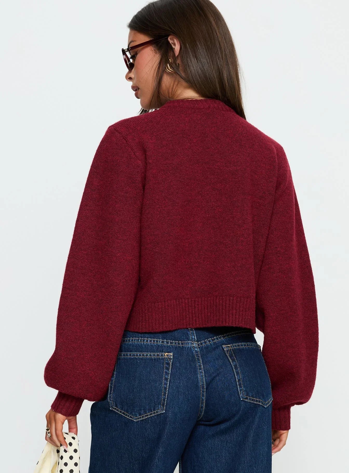 Kammi Button Up Cardigan Red