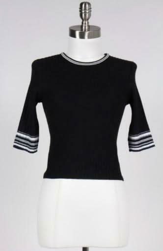 Ruled Out Black Ringer Sweater