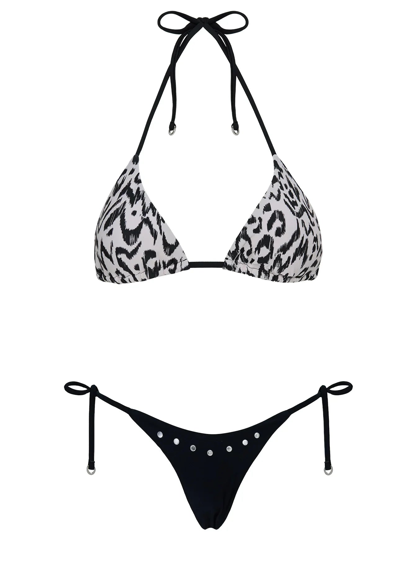 Suprezza Studded Tie Side Bikini Bottoms Black