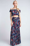 Rory Blue Floral Maxi Wrap Skirt