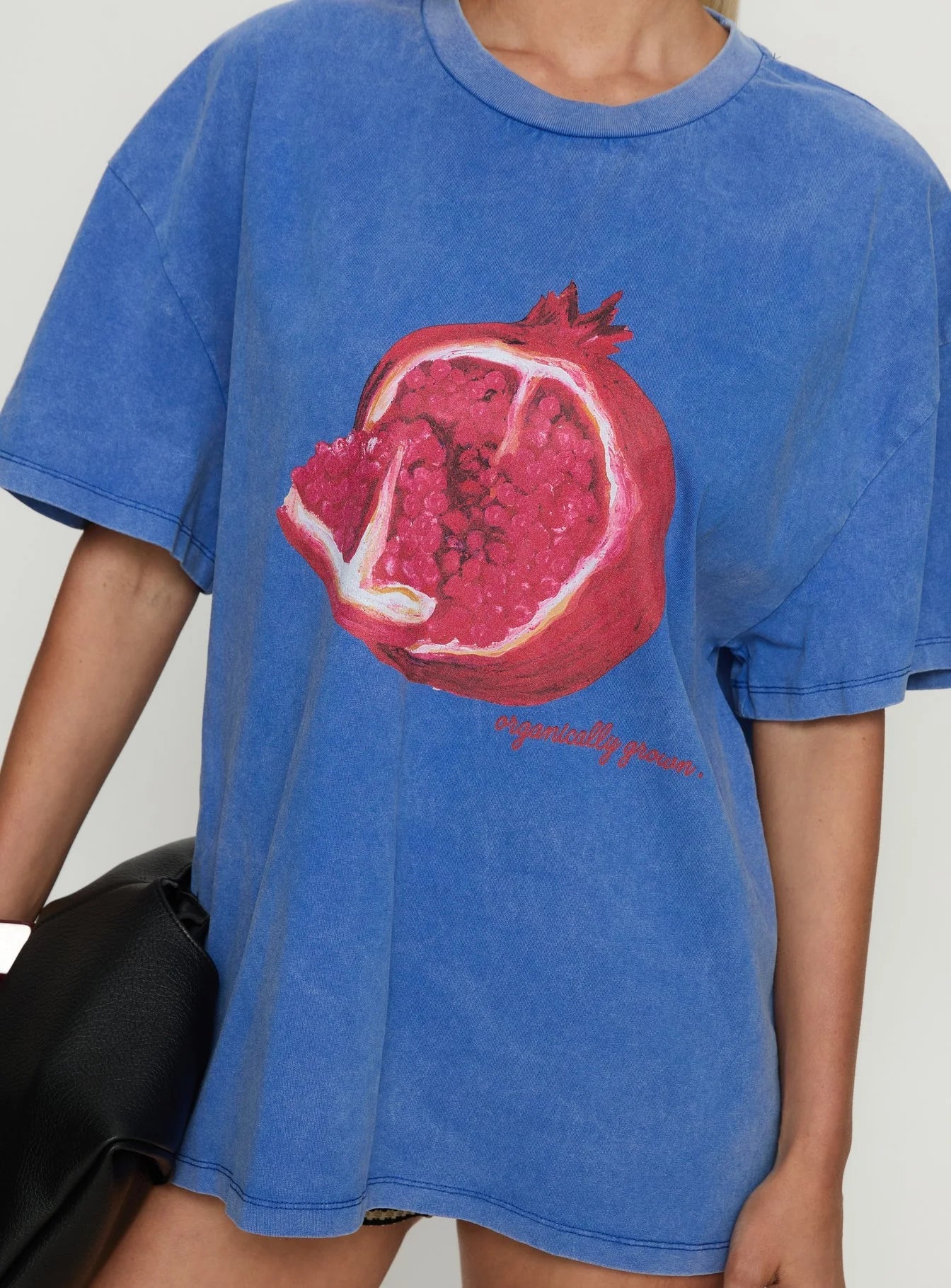 Linsay Oversized Graphic Tee Blue / Pomegranate