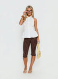 Samaira Capri Pant Brown Polka Dot