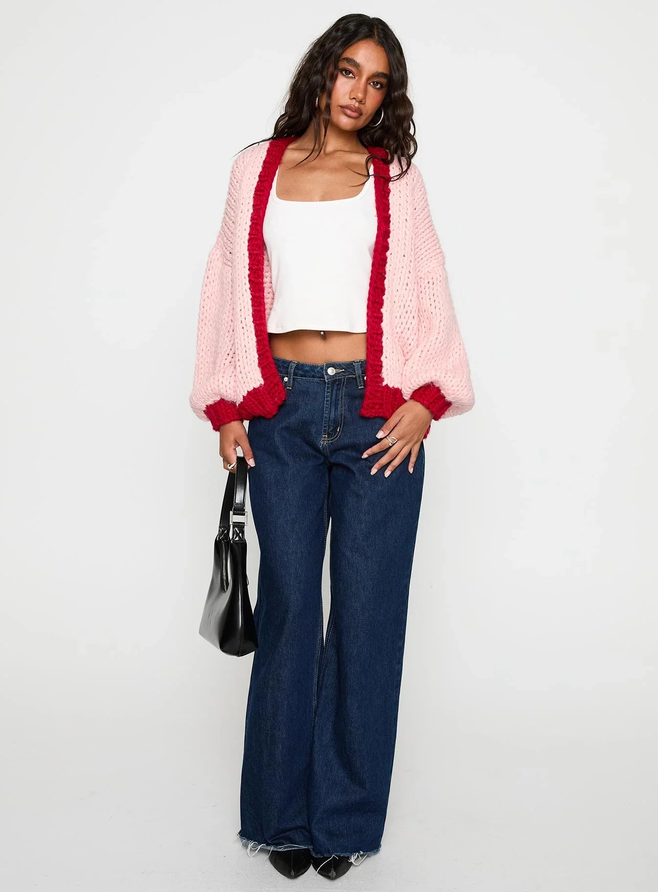 Lester Knit Cardigan Pink Red