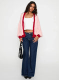 Lester Knit Cardigan Pink Red