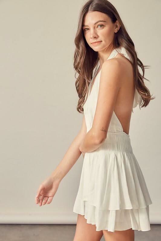 Tracie White Halter Romper