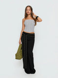 Oscuro Longline Mesh Corset Top Slate