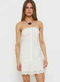 Analiese Strapless Anglaise Mini Dress White
