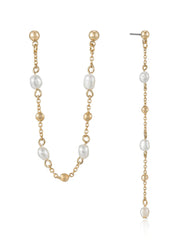 Ettika Double Piercing Freshwater Pearl Earrings