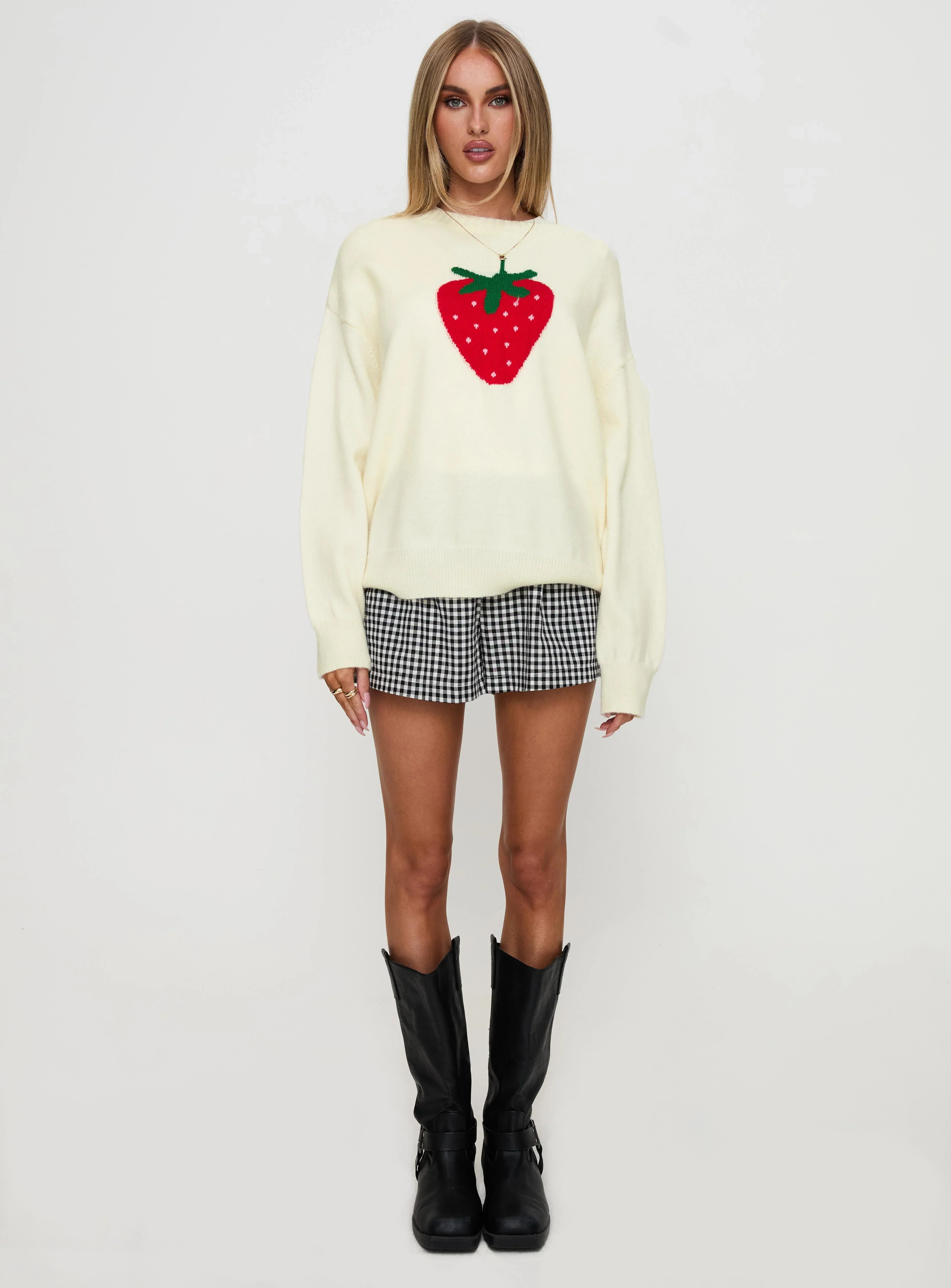 Living Is Easy Knit Sweater White