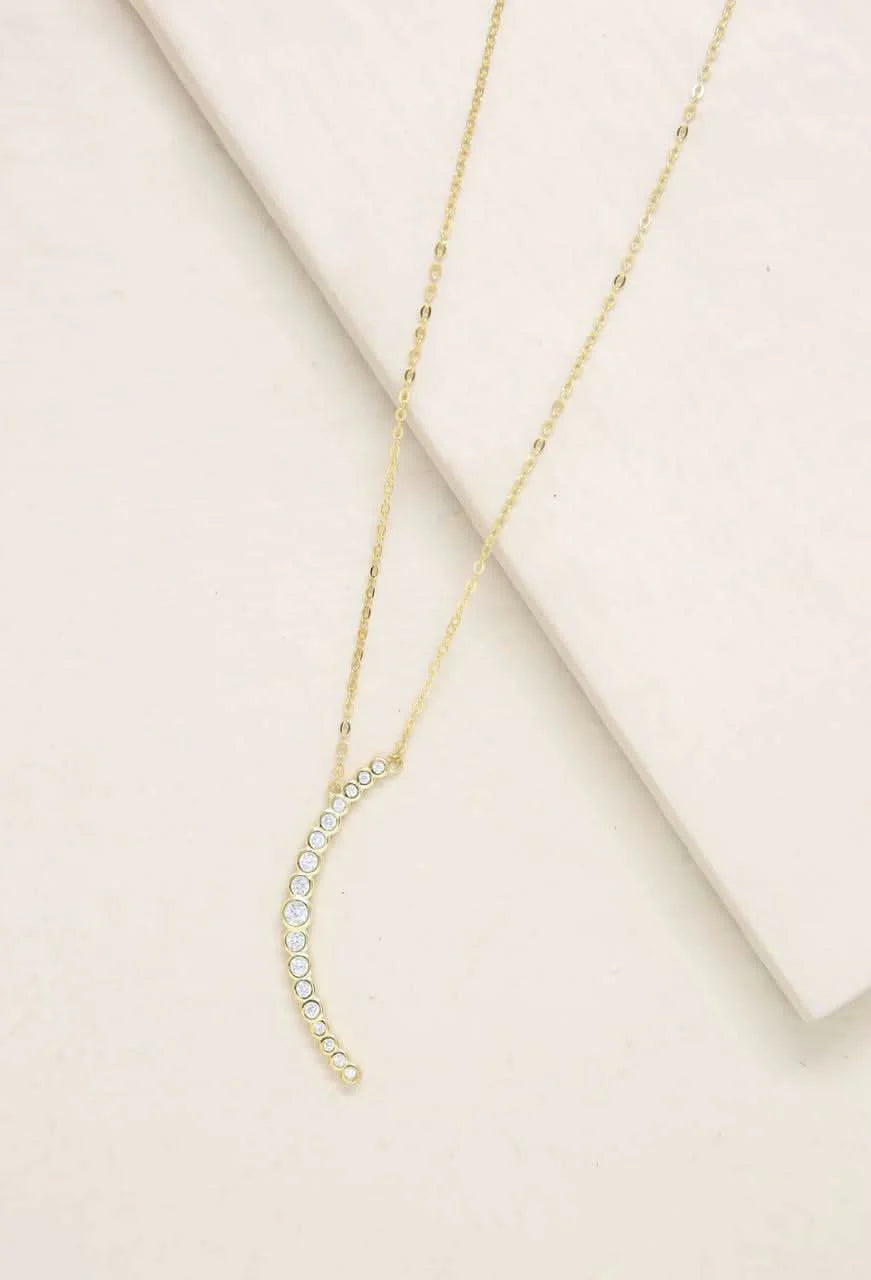 Waning Crystal Crescent Moon Necklace