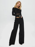 Mellowed Out Low Rise Straight Leg Jeans Washed Black