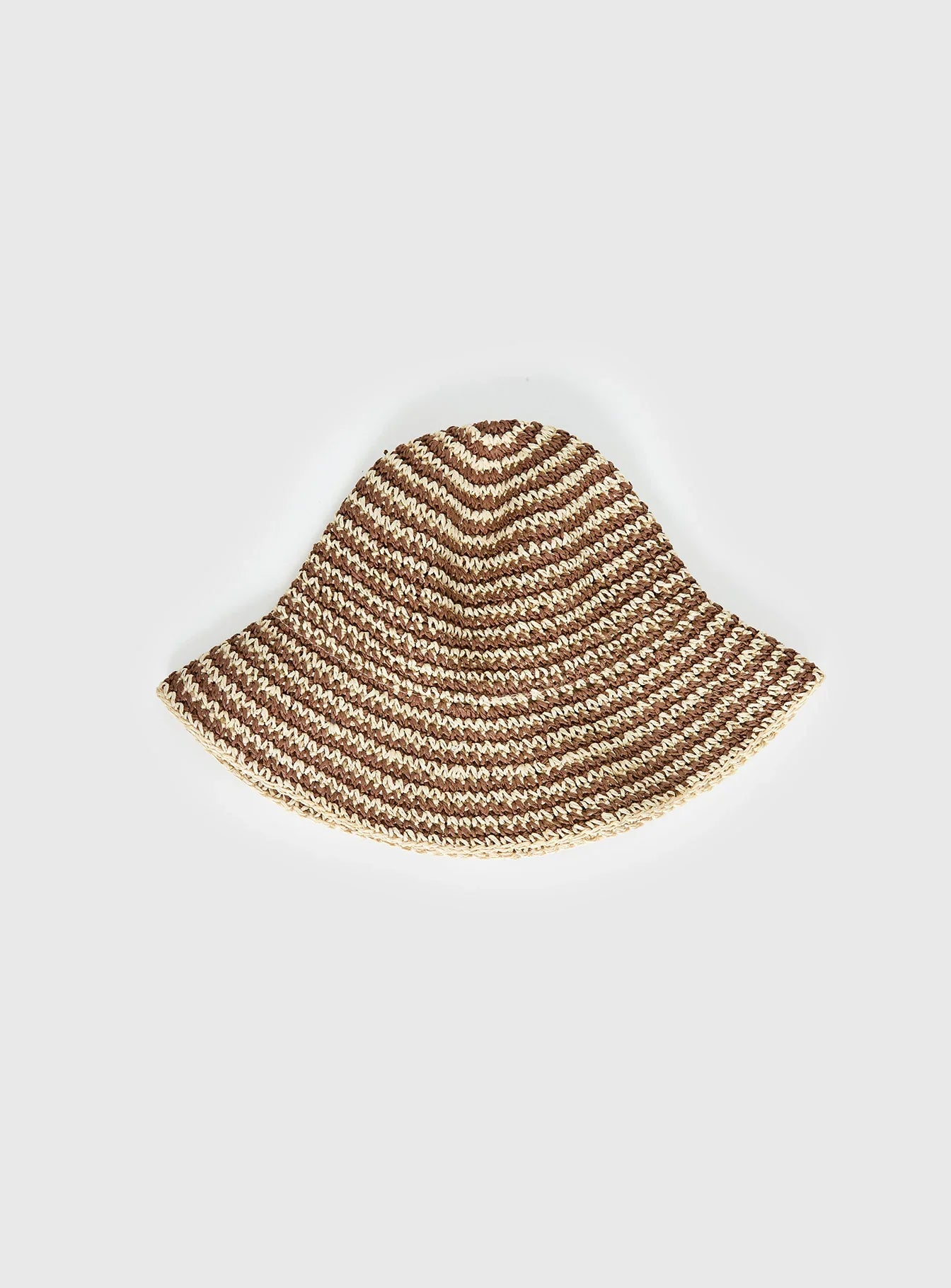 Celestea Woven Bucket Hat Tan Brown