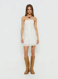 Analiese Strapless Anglaise Mini Dress White