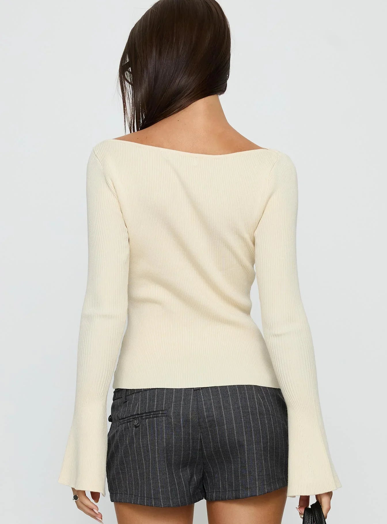 Tahnia Off Shoulder Button Up Top Butter