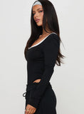 Ender Contrast Trim Bodysuit Black
