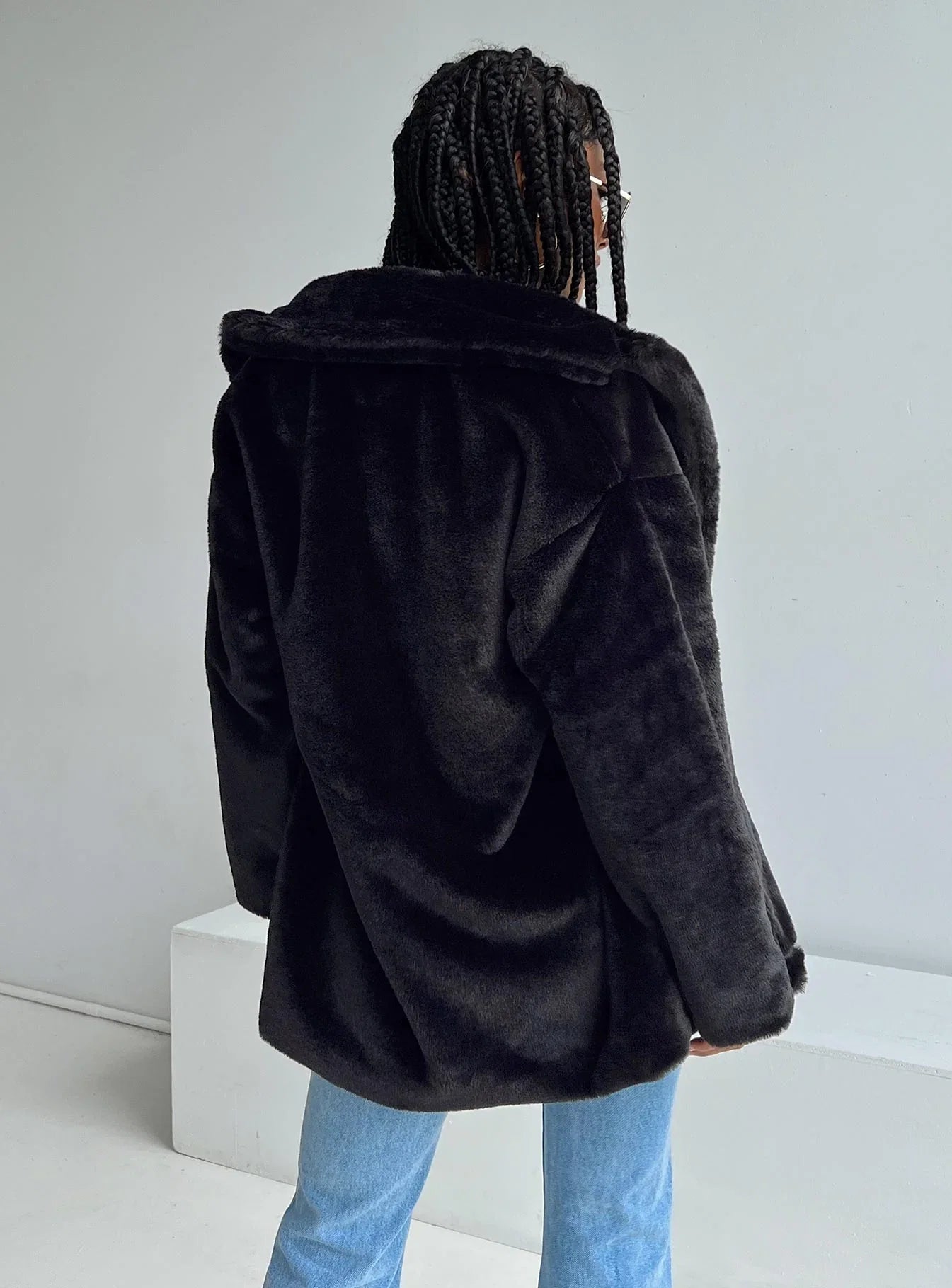 Dune Faux Fur Jacket Black