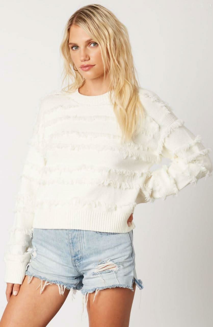 Hailey Ivory Fringe Sweater