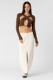 Camille Cream Denim Low Rise Maxi Skirt