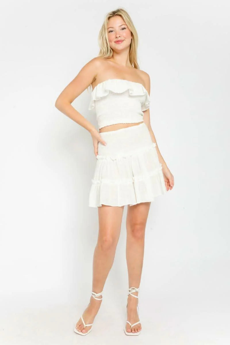Take Me With You Optic White Two Piece Dress