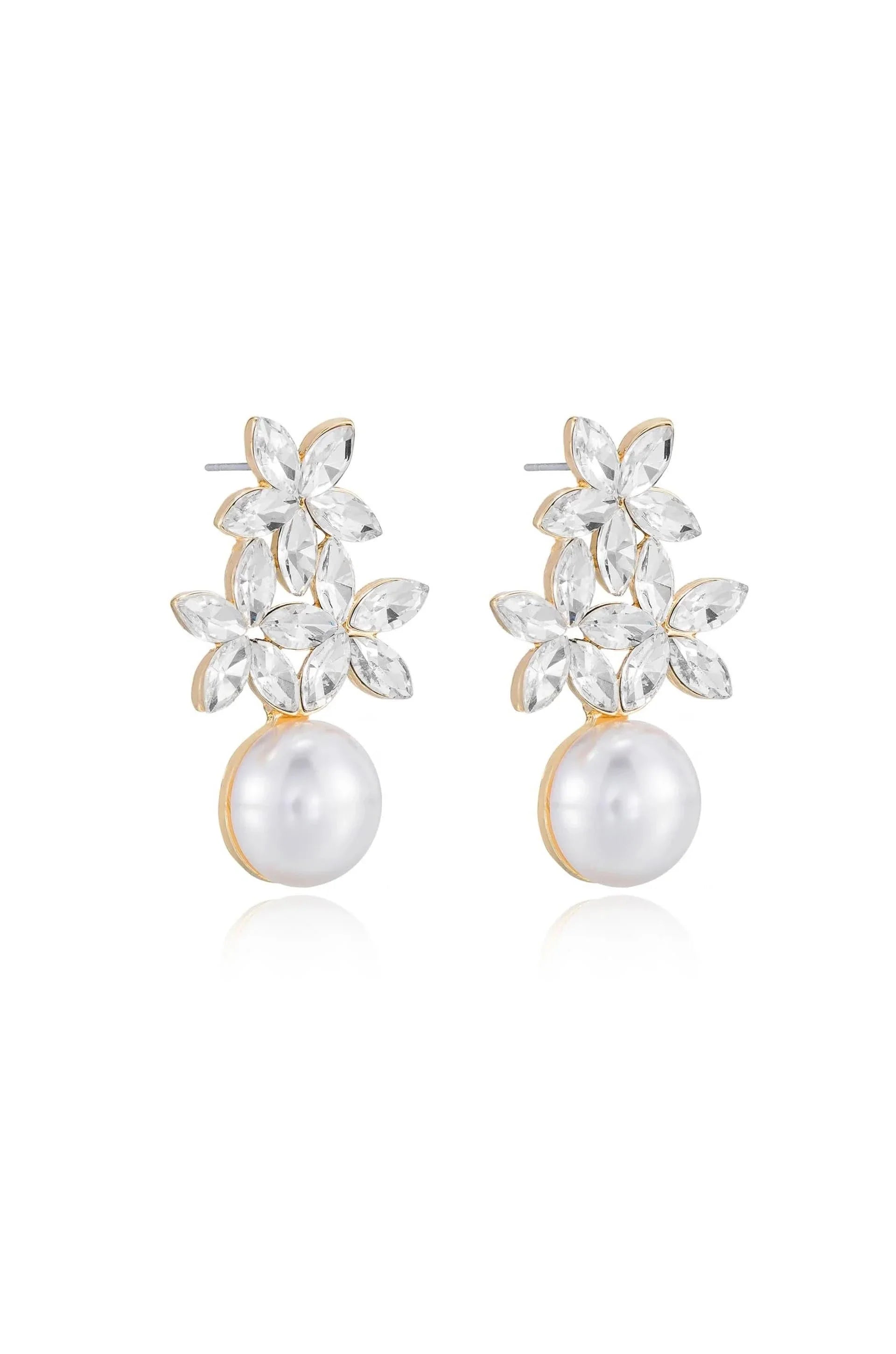 Ettika Best Day Crystal and Pearl Earrings