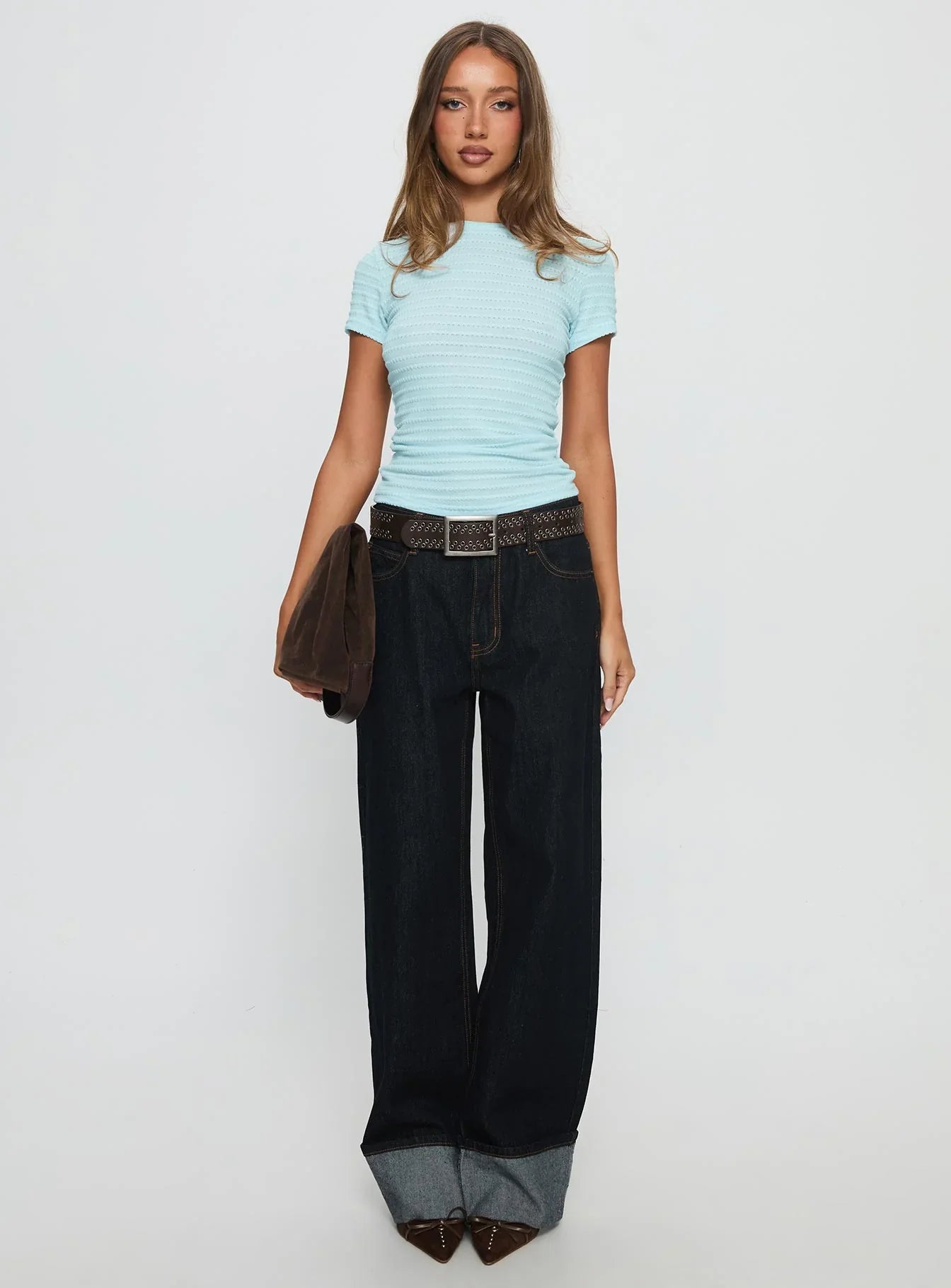 So Much Magic Textured Top Blue
