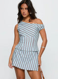 Gulliver Tie Side Mini Skort Blue Maroon Stripe