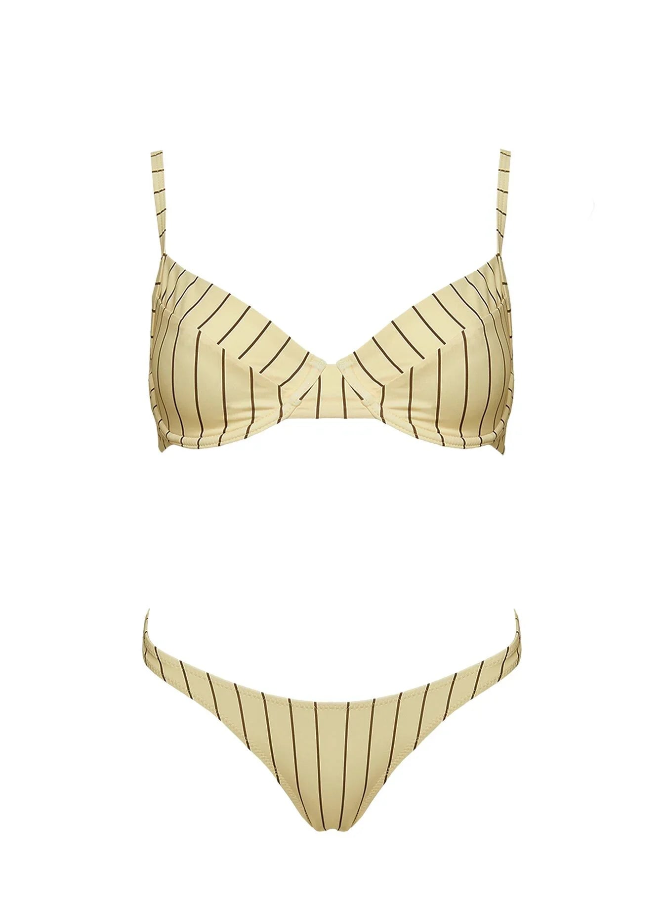 The Deep End Bikini Top Yellow Stripe