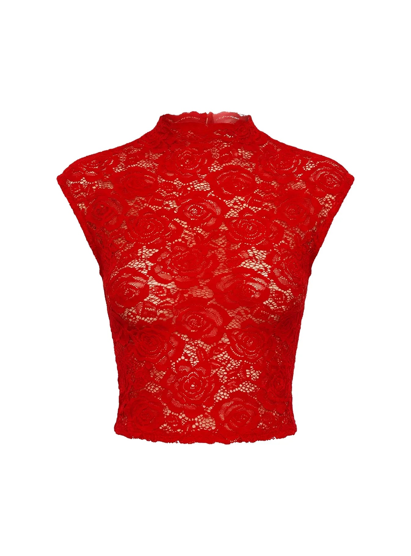 Vionna Lace Top Red