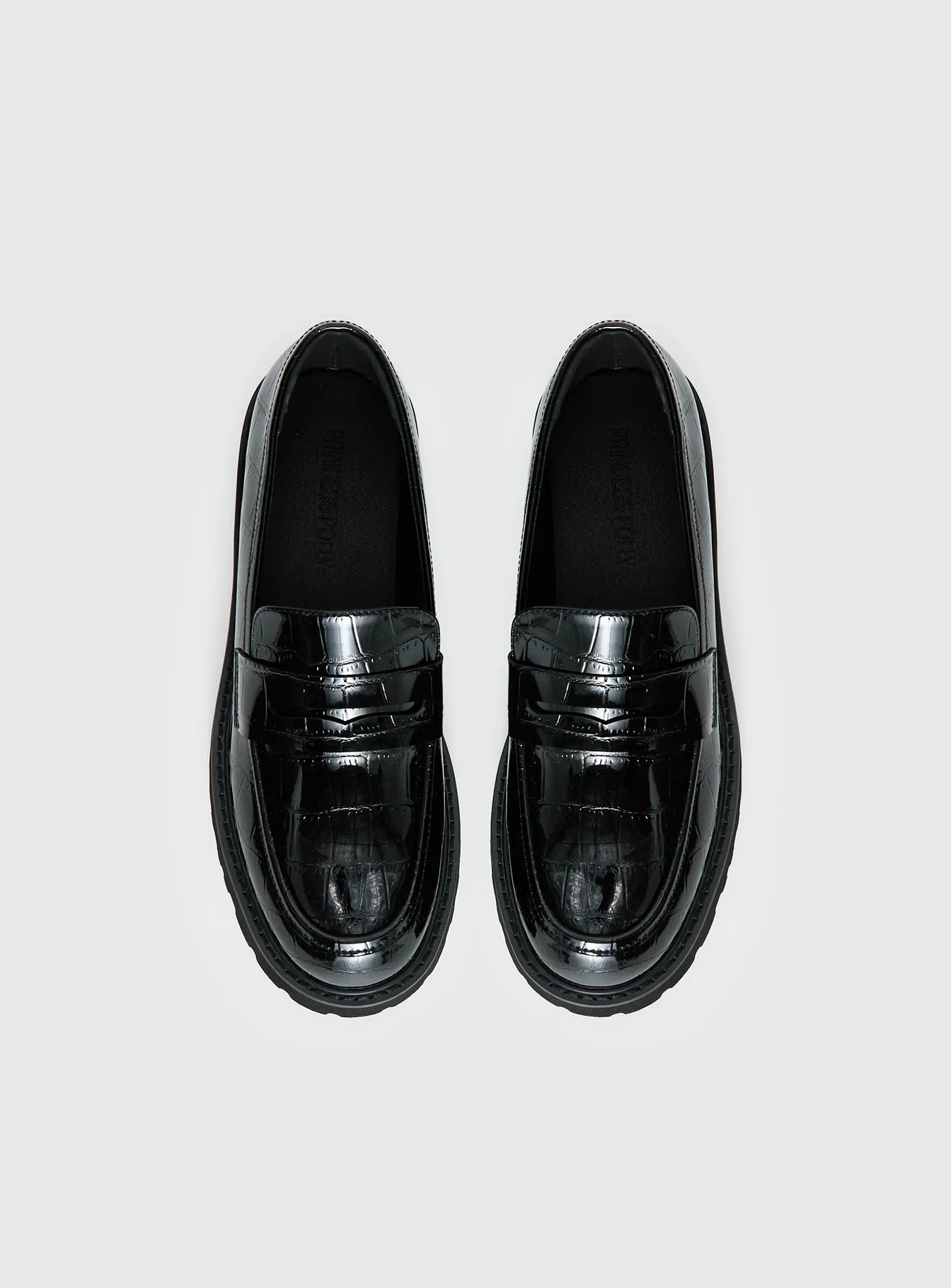 Face The Wind Faux Leather Loafers Black