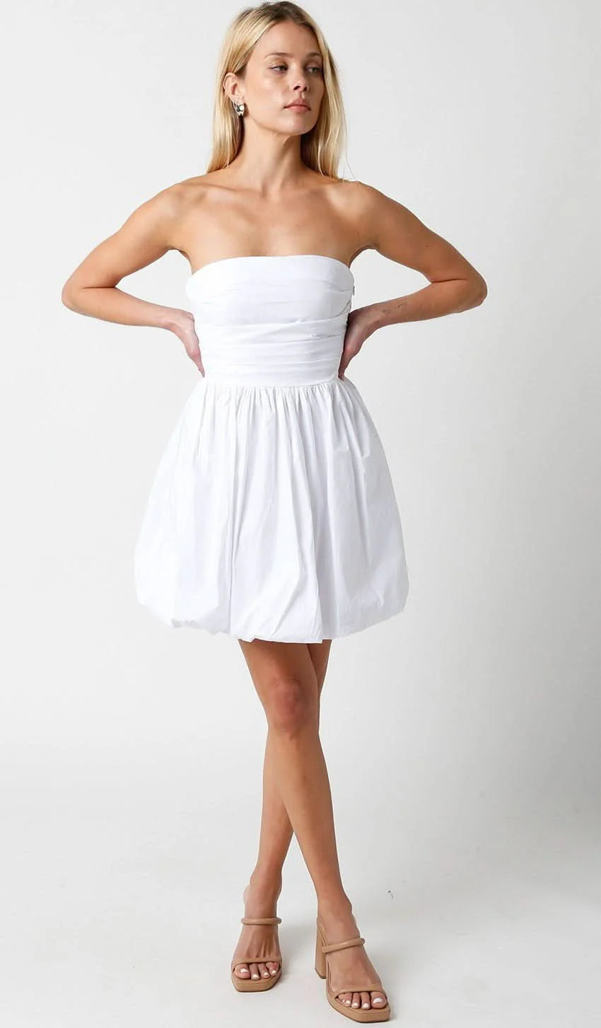 Pippa White Strapless Bubble Dress