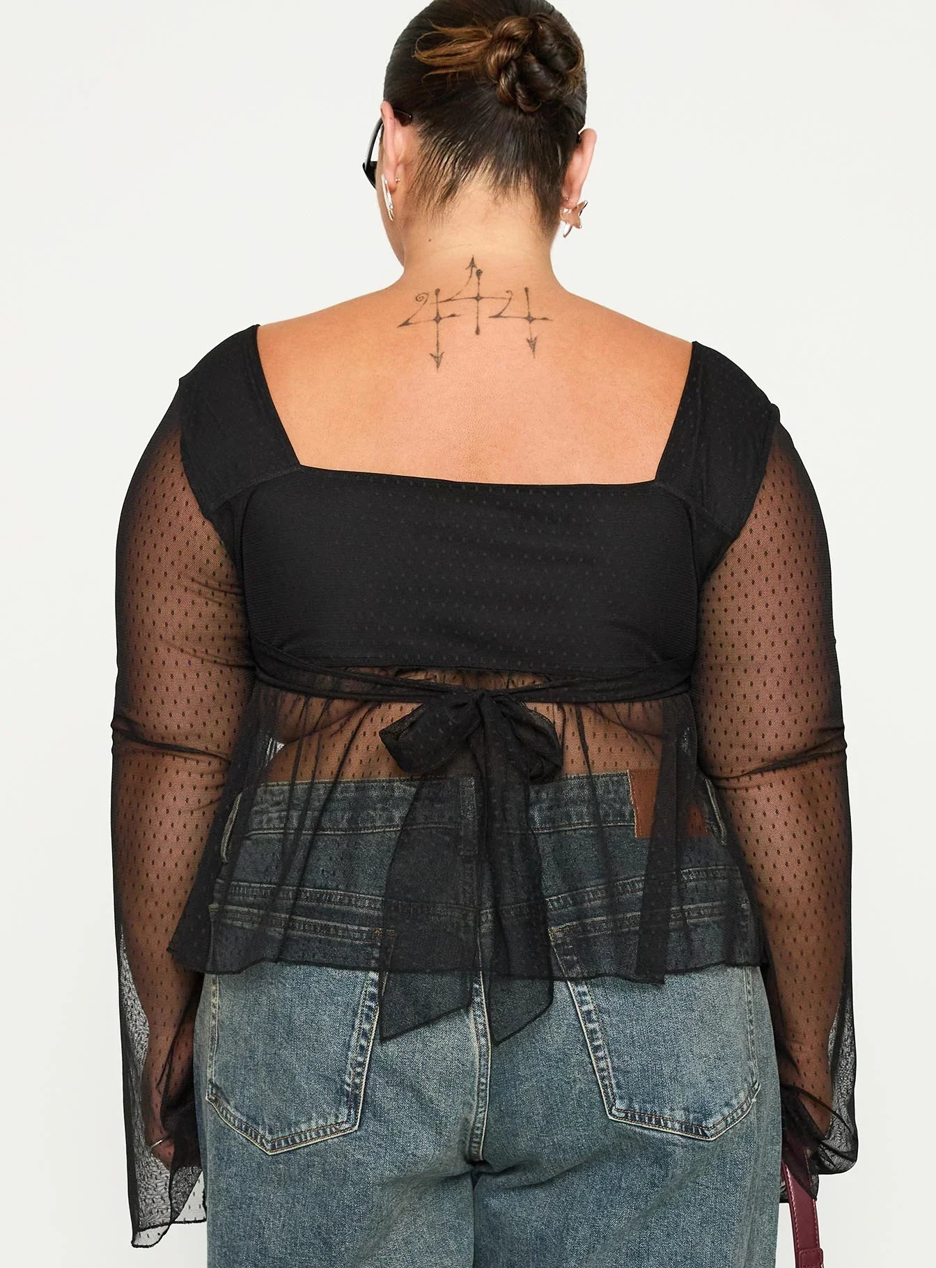 Fiorello Long Sleeve Top Black Curve
